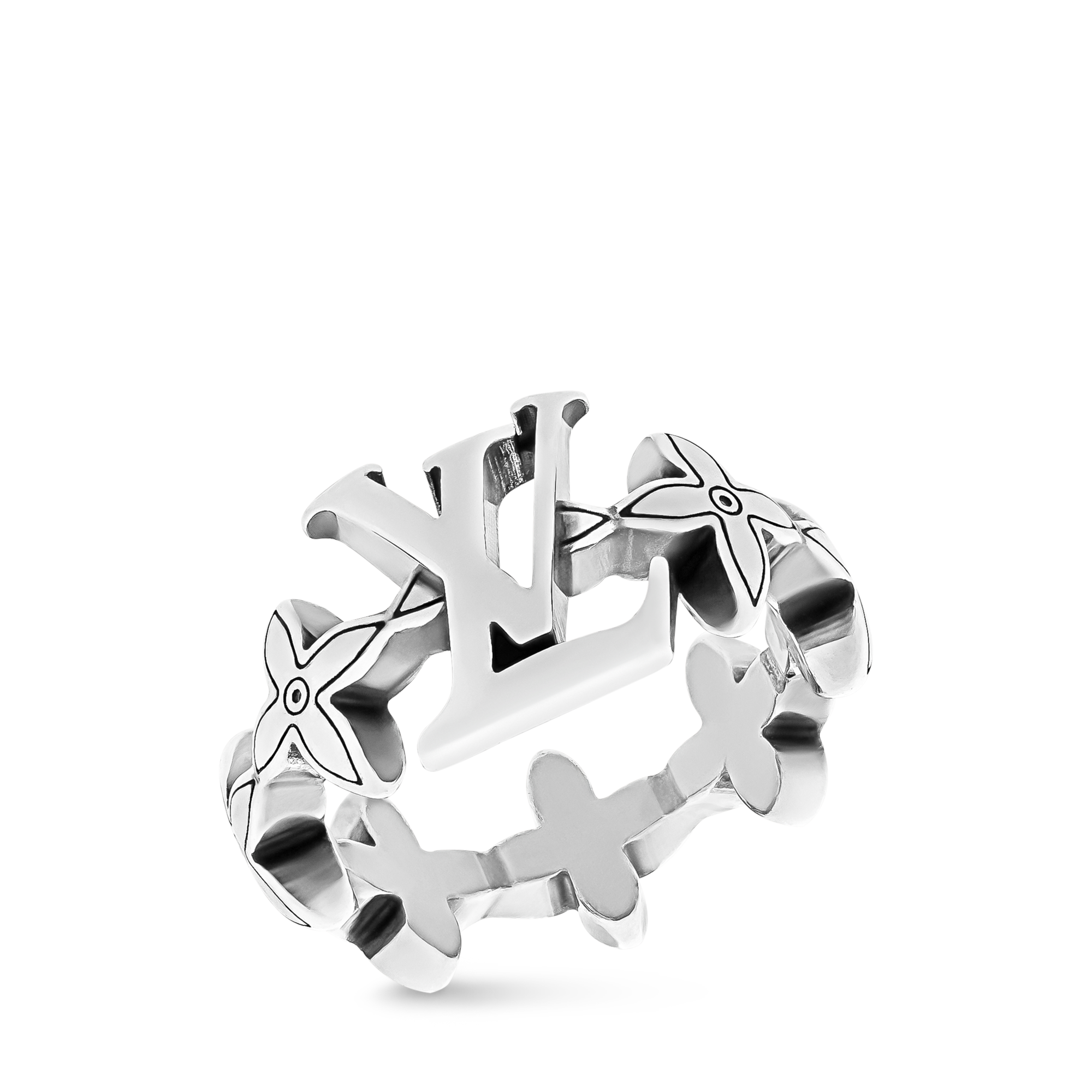 LV Flower Puffy Chain Ring S00 - Men - Fashion Jewelry | LOUIS